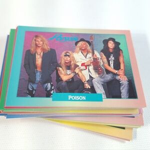 90s Heavy Metal Trading Cards Lot 28 Bon Jovi, Anthrax, Skid Row, Poison, More